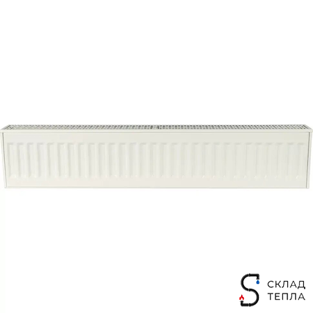 Радиатор стальной KERMI FKO 22 - высота 200 мм, длина 2300 мм с боковым подключением. Вид 2.