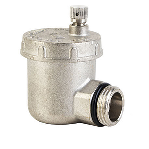 Воздухоотводчик автоматический угловой TIM - 1/2' (НР, воздухоотвод сверху, цвет никелированный)