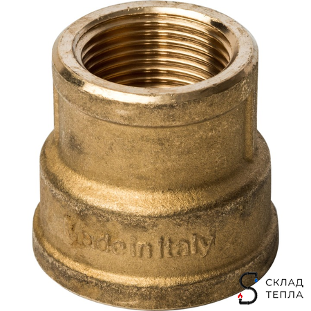 Муфта латунная резьбовая переходная STOUT - 1" x 1/2". Вид 1.