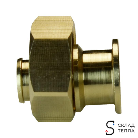 Переход на накидную гайку РОС - 16 x 3/4" с прокладкой (аналог Uponor и Usystems). Вид 5.