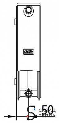 Радиатор стальной KERMI FKO 22 - высота 200 мм, длина 900 мм с боковым подключением. Вид 21.