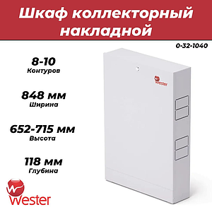 Шкаф распределительный накладной Wester - (ШРН4) 8-10 выходов 848X118X652-715