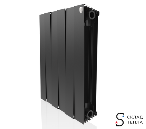 Радиатор биметаллический Royal Thermo PianoForte 500 Noir Sable (Чёрный) - 6 секций. Вид 1.