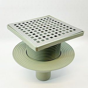 Трап вертикальный регулируемый VALFEX 150х150 с выпуском 50мм (решетка из нерж. стали)