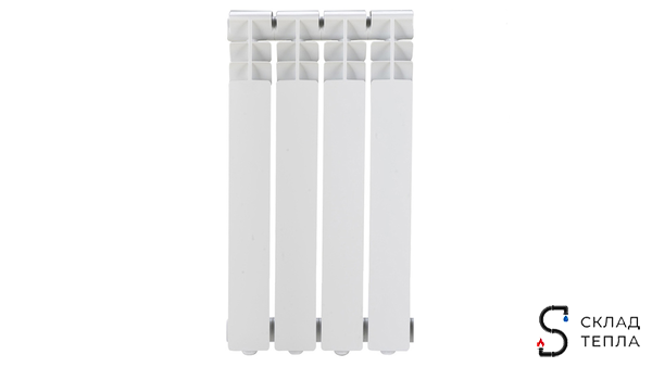 Радиатор алюминиевый ROMMER Optima 500 - 4 секции. Вид 1.