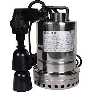 Насос дренажный STOUT с вертикальным поплавком (500Вт, Hmax 8м, Qmax 9000 л/ч) Насос дренажный STOUT с вертикальным поплавком (500Вт, Hmax 8м, Qmax 9000 л/ч)