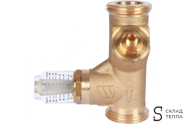 Вентиль балансировочный WATTS SRV-IG - 1" (ВР/ВР, Ду25, расход 5-50 л/мин, kvs 5.5, Memostop). Вид 1.