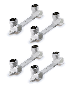 Водорозетка двойная TIM - 25 x 1/2' (для полипропиленовых труб, с межосевым расстоянием 210 мм, 4шт)