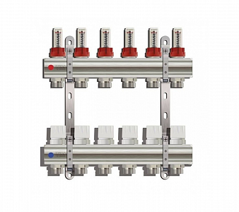 Коллекторные группы с расходомером (УПРОЩЕННЫЙ), 6 выходов