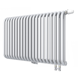 Радиатор 2 трубчатый Rommer Ventil 500 - 20 секций (нижнее подключение, цвет белый RAL9016)