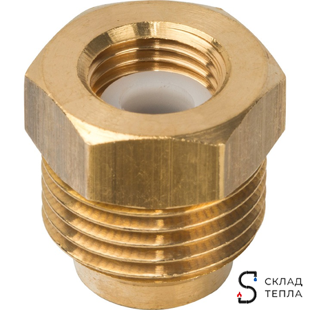 Термоманометр аксиальный STOUT - 1/2" (D80 мм, шкала 0-120°C/0-4 бар, с запорным клапаном). Вид 7.