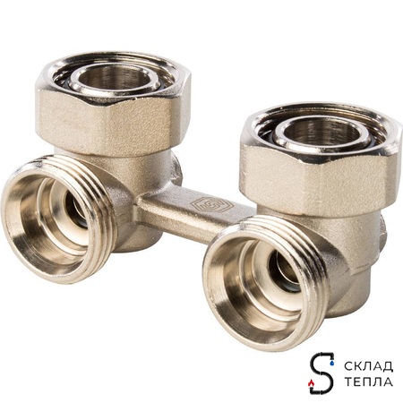 Узел нижнего подключения угловой STOUT - 3/4" (для двухтрубной системы). Вид 6.