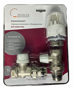 Комплект подключения радиатора Zeissler прямой 3/4' 