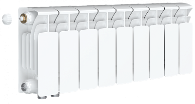 Радиатор биметаллический Rifar Base Ventil 200 - 9 секций (подключение нижнее слева) Радиатор биметаллический Rifar Base Ventil 200 - 9 секций (подключение нижнее слева)