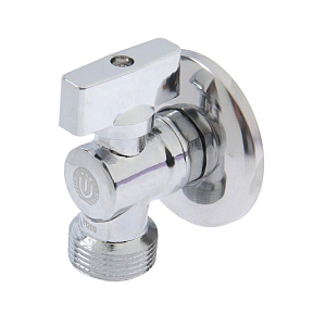 Кран шаровой угловой TIM - 1/2' x 3/4' (НР/НР, с отражателем, хромированный)
