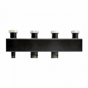 Коллектор котельной разводки Rommer - 1'1/2 на 2 контура 1'1/2 (до 85 кВт, черная сталь)