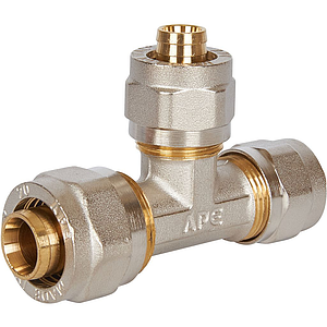 Тройник переходной STOUT - 20 x 16 x 16 (винтовой, для металлопластиковых труб)