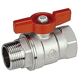 Кран шаровой Giacomini R254D - 1' (ВР/НР, PN35, Tmax 185°С, ручка-бабочка красная)