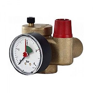 Группа безопасности котла STOUT - 1' (до 50 кВт, 3 бар, компактное исполнение)