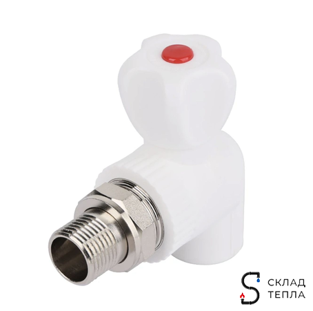 Кран шаровой для радиатора угловой TIM - 25 x 1/2" (комплект- 4 шт.). Вид 3.