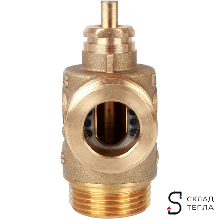 Компактный 3-ходовой зональный клапан STOUT с сервоприводом 230V (кабель 1м. НР 1", Kv 8). Вид 5.