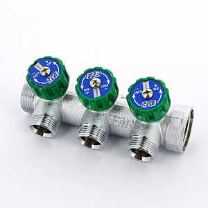 Коллектор FAR MULTIFAR 3822 - 1'(НР/ВР) на 3 контура 1/2'(EK)