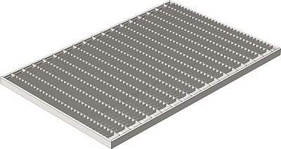 Решетка Gidrolica Step Pro стальная ячеистая оцинкованная 390х590 мм 