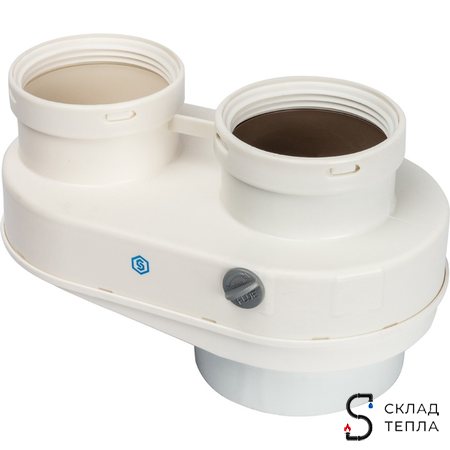 STOUT Элемент дымохода DN80/80 адаптер для подкл. разд. труб (совместимый Baxi ) PP-Ryton. Вид 1.