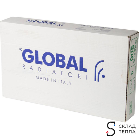Радиатор биметаллический GLOBAL STYLE PLUS 500 - 5 секции (цвет серый). Вид 2.