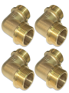 Отвод 90° латунный резьбовой равнопроходный TIM (НР/НР) - 3/4' (4шт.)
