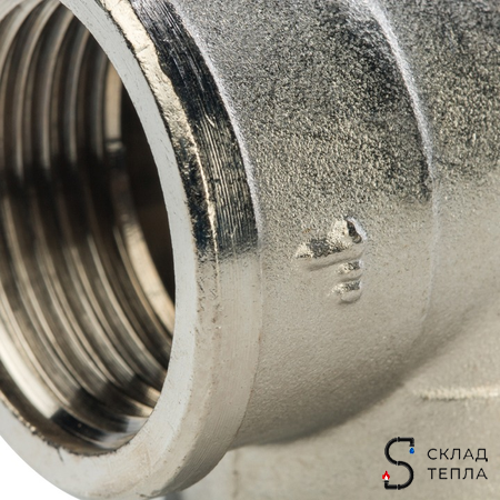 Отвод 90° латунный резьбовой переходной STOUT (ВР/ВР) - 1" x 3/4" (никелированный). Вид 6.