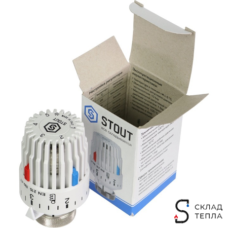 Головка термостатическая жидкостная  STOUT - 3015 (M30x1,5) (6-28°C). Вид 8.