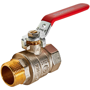 Кран шаровой полнопроходной Rommer - 3/4' (вн./нр.,PN40, ручка рычаг красная)