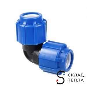 Отвод 90° Политэк - 32 (винтовой, для труб ПНД). Вид 1.