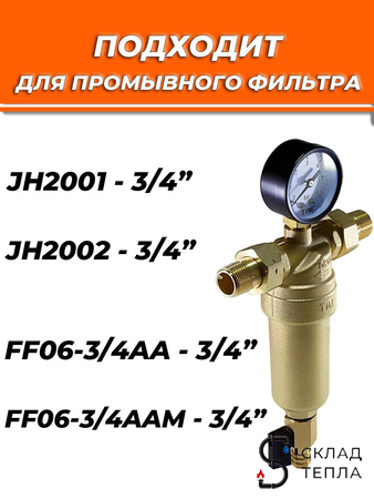 Сменная сетка для промывного фильтра 3/4" TIM (2 штуки). Вид 2.