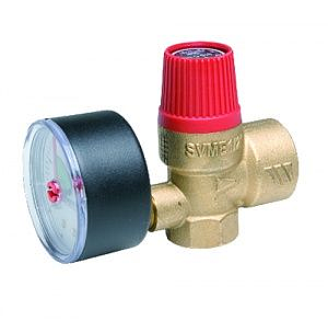 Клапан предохранительный WATTS SVM - 1/2' х 3/4' (ВР/ВР, Рн 3 бар, с манометром)