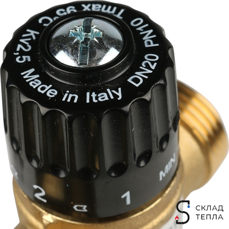Насосно-смесительный узел STOUT - 1" (с термостатическим клапаном 20-43°C, без насоса)*. Вид 12.