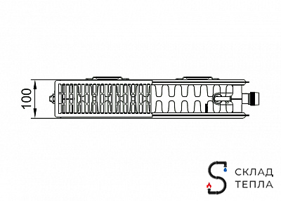 Радиатор стальной KERMI FTV 22 - высота 500 мм, длина 700 мм с нижним подключением. Вид 9.