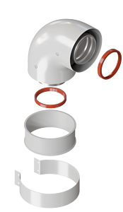 Адаптер угловой Rommer универсальный 60/100 (кроме Immergas и Navien Deluxe 75/100 стар.)