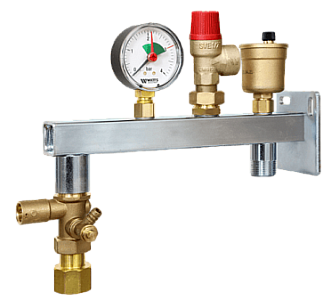 Группа безопасности котла с креплением WATTS - 3/4' (до 50 кВт, 3 бар, с отсечным клапаном)