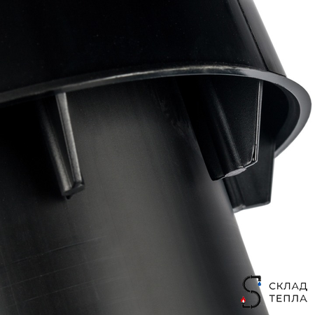 Адаптер вертикальный утепленный STOUT для коаксиального дымохода D60/100 мм (длина 1000мм, комплект). Вид 5.