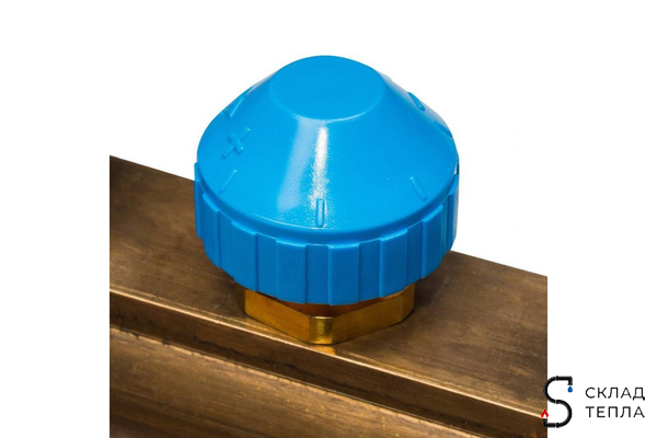 Коллекторная группа WATTS HKV - 1"ВР/ВР на 5 контуров 3/4"EK (с вентилями, латунь). Вид 4.