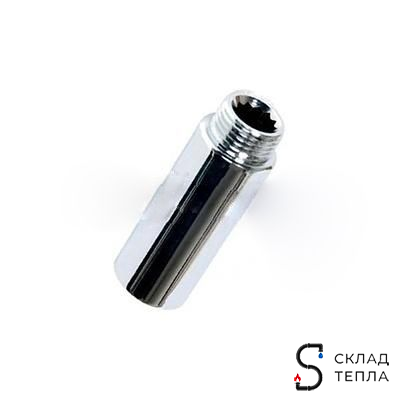 Удлинитель резьбовой TIM - 3/4" длина 70 мм (НР/ВР, цвет хромированный). Вид 1.