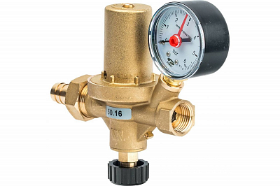 Клапан подпиточный WATTS ALIMAT ALOMD - 1/2" (ВР/Штуцер, PN10, с манометром, колпачек латунный) Клапан подпиточный WATTS ALIMAT ALOMD - 1/2' (ВР/Штуцер, PN10, с манометром, колпачек латунный)