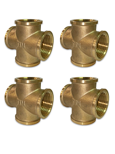 Крестовина латунная резьбовая TIM (ВР) - 1/2' (4шт.)