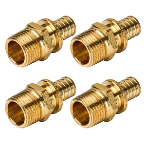 Переход на наружную резьбу Rommer - 25 x 1/2" (для труб из сшитого полиэтилена, комплект - 4 шт) Переход на наружную резьбу Rommer - 25 x 1/2' (для труб из сшитого полиэтилена, комплект - 4 шт)