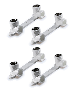 Водорозетка двойная TIM - 25 x 1/2' (для полипропиленовых труб, с межосевым расстоянием 210 мм, 4шт)