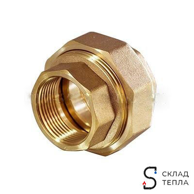 Соединение быстроразъемное (американка) латунное TIM - 1/2" (ВР/ВР, 1шт). Вид 2.