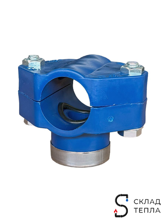 Хомут-врезка (седелка) Unidelta 20х1/2" ВР (PN16, для труб ПНД). Вид 3.