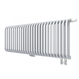 Радиатор 2 трубчатый Rommer Ventil 300 - 26 секций (нижнее подключение, цвет белый RAL9016)